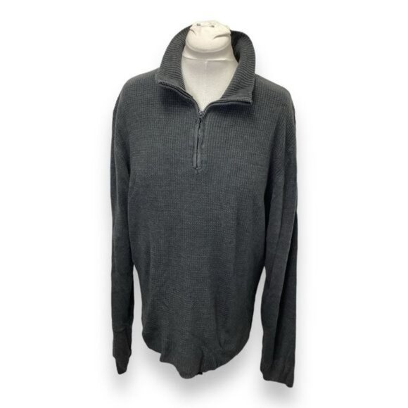 Dockers Mens 1/4 Zip Turtle Neck Pullover Sweater, Gray, size XXL - Picture 1 of 6